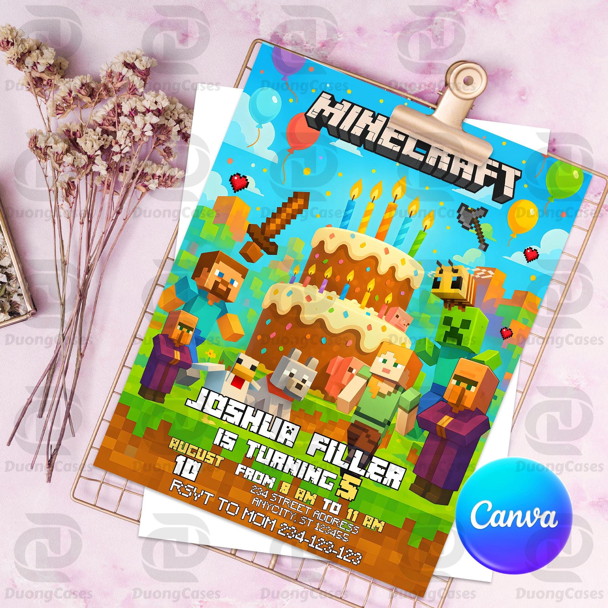 DUONGCASES Minecraft Digital Invitation