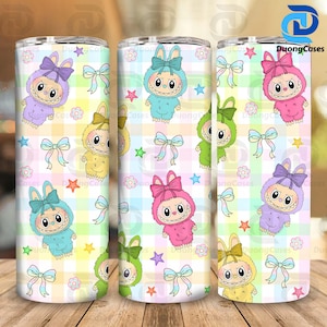 Funny Cartoon Character Wrap Design  Png, Trending Pink Cartoon Character 20oz Skinny Tumbler PNG, Doll Cartoon 20oz Skinny Tumbler Wrap Png