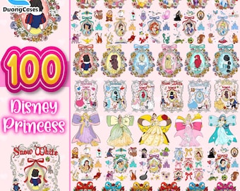 100+ Coquette Spiegel Prinzessin Charaktere PNG Bundle, Prinzessin Coquette Bow Digitale Dateien, Familienreise, lustige Cartoon Freunde, Familienurlaub