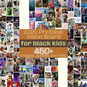 Empowerment Vision Board for Black Kids - Printable Digital Download to Inspire Dreams & Goals | Perfect for Positive Growth and Creativity