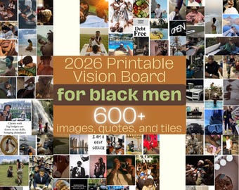 2026 Vision Board Kit for Black Men | Success, Growth (PDF)