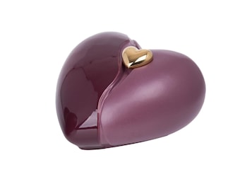 Ceramic Urn CR 42 heart, Ceramic Cremate Urn For Ashes Adult, Memorial Casket, Urne pour Cendres