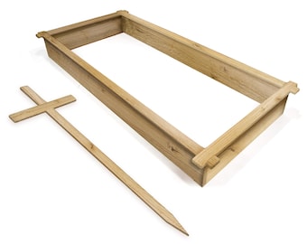 Wooden / oak grave frame witch cross, Grabrahmen, Grabeinfassung, Grave framing, Encadrement de tombe, Graf inlijsten
