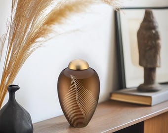 Brass Cremation Urn MS-43, Brass Cremate Urn For Ashes Adult, Memorial Casket, Urne pour Cendres