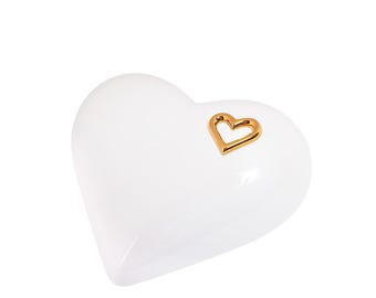 Ceramic Urn CR 85 heart, Ceramic Cremate Urn For Ashes Adult, Memorial Casket, Urne pour Cendres