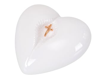 Ceramic Urn CR 90 heart, Ceramic Cremate Urn For Ashes Adult, Memorial Casket, Urne pour Cendres