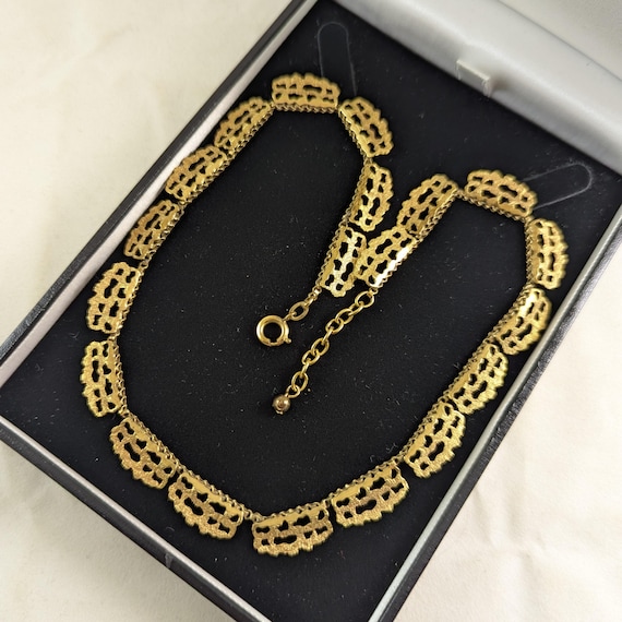 Vintage Andreas Daub Rolled Gold Adjustable Necklace: Textured Brutalist Design Signed A*D