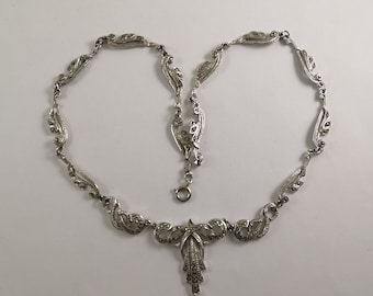 Vintage Art Deco Style Marcasite Necklace 17.25 inches 44 cm