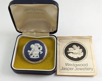 ヴィンテージ ウェッジウッド ブルー ジャスパーウェア カメオ