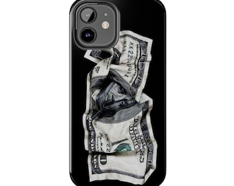 くしゃくしゃになった100ドル札のスマホケース