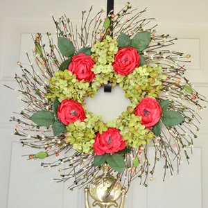 Fuchsia Pink Ranunculus Wreath Spring Summer Fall Wreath Front Door Wreath Housewarming gift Any occasion wreath READY TO SHIP