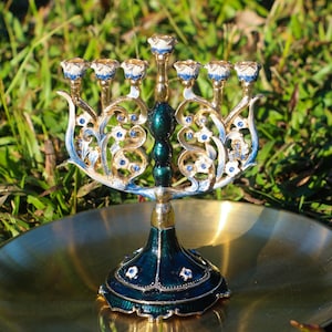 Tree of Life Menorah | 7-Branched Candelabra for Jewish Home Decor | Sacred Symbol Candle Holder | Thoughtful Gift for Jewish Celebrations