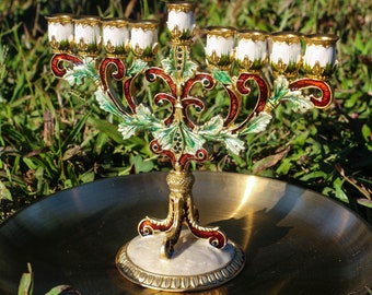 Granatapfelbaum Chanukka Menorah: Jüdischer Wohndekor Leuchter