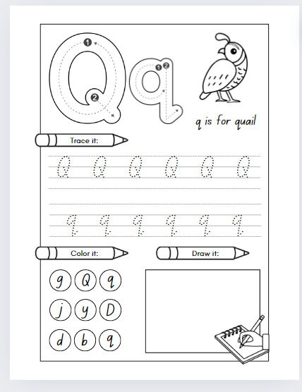 Printable Alphabet Tracing Pages, Digital Worksheets, Child Learning ...