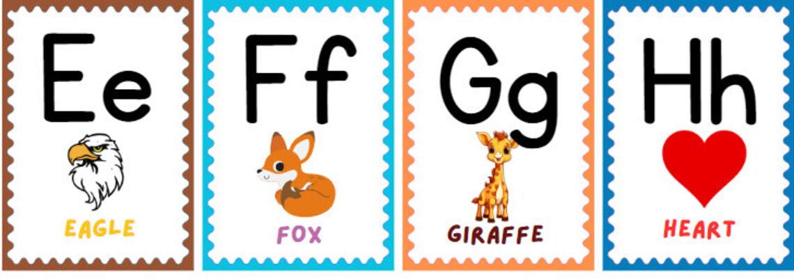 Digital Download Alphabet Animal Flash Cards, Printable English US ...