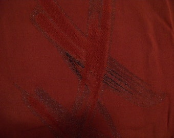 kimono vintage S2751, soie rouge brique