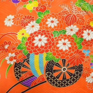 Vintage kimono S553, for girls, orange image 4