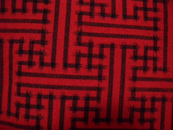 Vintage kimono S1187, red, black