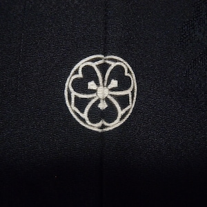 Vintage haori  LS 2547, black colored silk