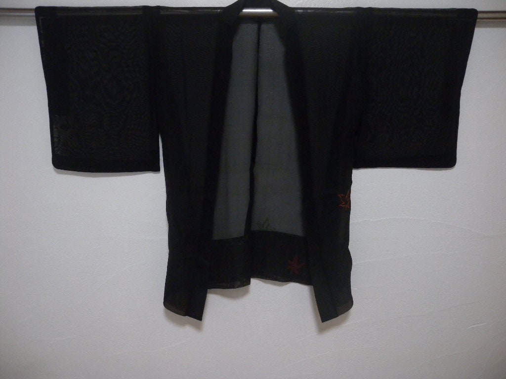 Vintage Haori LS2304, Black Colored Silk - Etsy
