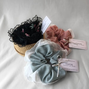 Elegant Lace Scrunchie: Handcrafted Hair Accessory