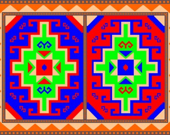 Kazakh Style Layered Carpet Wall Art – Set of 5 Digital Files | Multilayer Laser Cut Decor | Nomadic Ornament Panel SVG DXF PDF