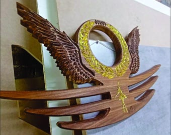 Medal Holder CNC File: Angel Wings Laurel Wreath (Digital Download)