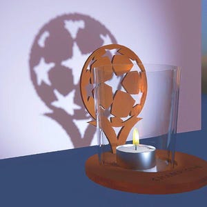 Candle Shadow Projector – “Champion’s Star” | 3mm Plywood Laser Cut File