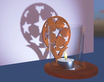 Candle Shadow Projector – “Champion’s Star” | 3mm Plywood Laser Cut File