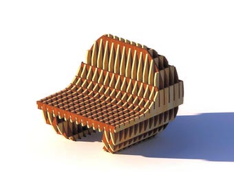Digital CNC File – Parametric Chair Design for 18mm Plywood – Slot-Fit Assembly – 1000x1000x900 mm