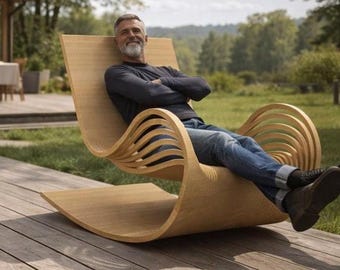 Parametric Lounge Chair CNC File, Plywood Furniture Plans, Laser Cut Design (Digital Download)