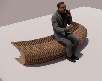 Laser-cut CNC bench design – Parametric Plywood Furniture (19mm | 3/4 inch)