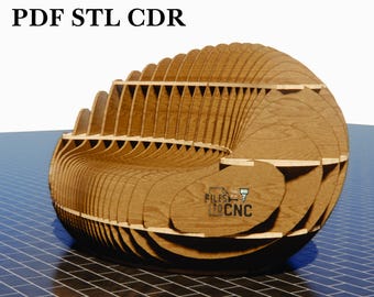 Parametric Lounge Chair – CNC files for 18mm plywood (dxf, eps, svg, pdf, stl, cdr)