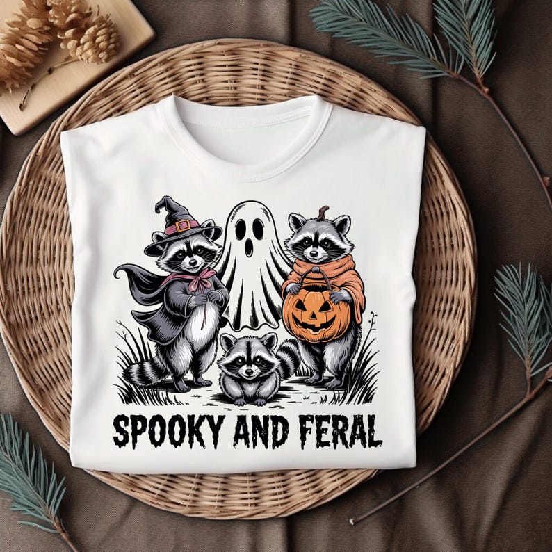 Spooky and Feral Raccoon Halloween PNG SVG – Creepy Ghost Animal ...