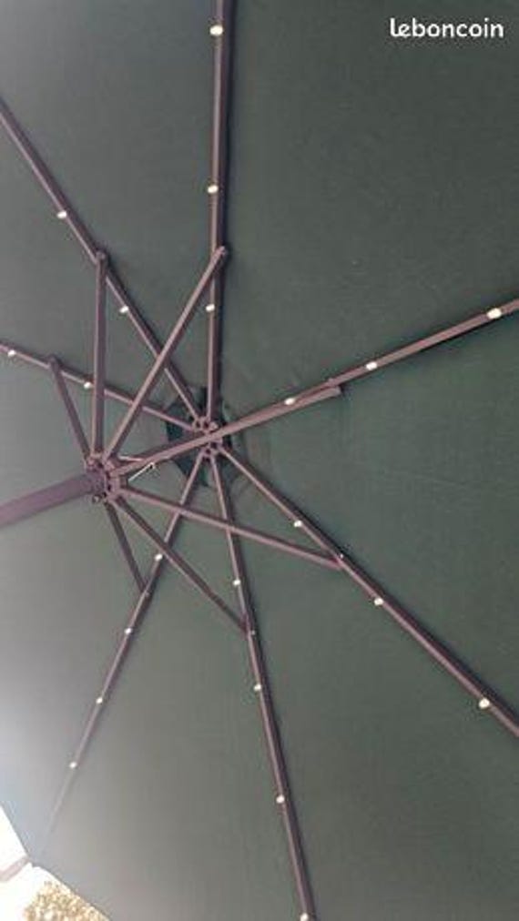 Parasol Led solaire Hermoce Ø 2,70 m Toile 180 g m