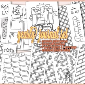 Afdrukbaar Bullet Journal | Jaarpagina's 2025 | Kant-en-klare planner | Direct downloaden | Ongekleurd | A5-formaat | Breng je organisatie naar een hoger niveau