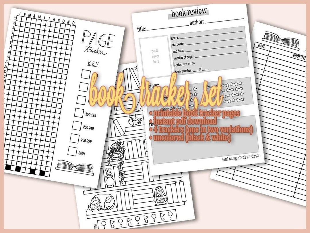 Book Lovers' Bullet Journal Bundle | Printable Book Tracker Pages ...