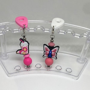 Straw charm pendant, cup charm, Stanley  cup accessories, tumbler handle cup charms, teacher  silicone bead for cup, gifts for her