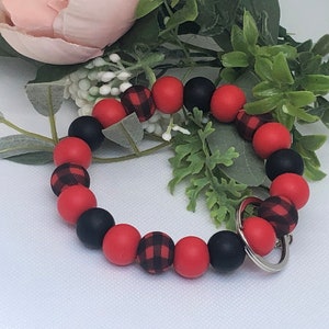 Bead Bracelet Keychains, Keychain Wristlets, Silicone Wristlets, Bead Bracelet, Custom Wristlet, Bracelet Key Chain