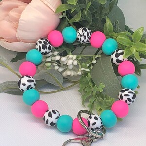 Bead Bracelet Keychains, Keychain Wristlets, Silicone Wristlets, Bead Bracelet, Custom Wristlet, Bracelet Key Chain