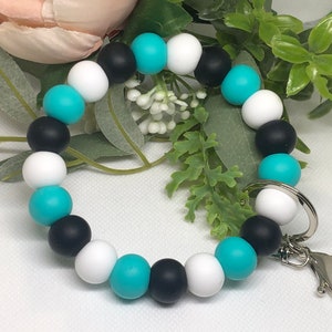 Bracelet Keychains,  Wristlets, Silicone Wristlets, Bead Bracelet, Custom Wristlet, Bracelet Key Chain