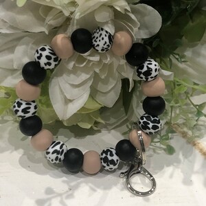 Bead Bracelet Keychains, Keychain Wristlets, Silicone Wristlets, Bead Bracelet, Custom Wristlet, Bracelet Key Chain