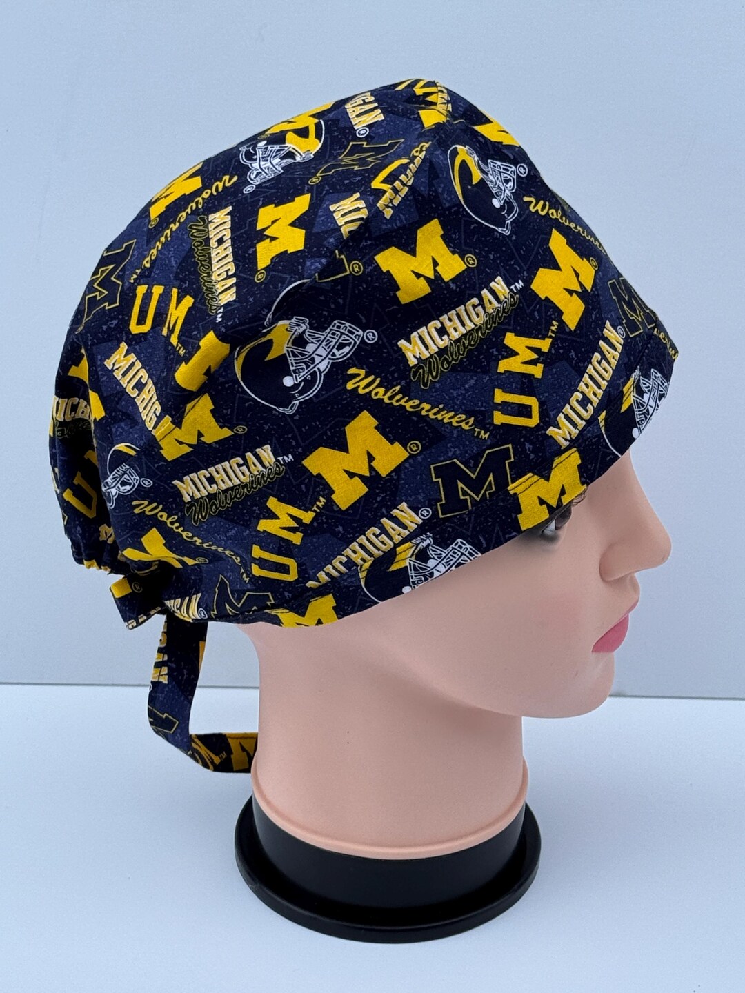 Michigan Wolverines Robe Michigan Wolverines Scrub Cap - Handmade Cotton Fabric Tie Back - Etsy