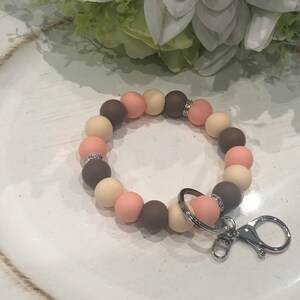 Bead Bracelet Keychains, Keychain Wristlets, Silicone Wristlets, Bead Bracelet, Custom Wristlet, Bracelet Key Chain