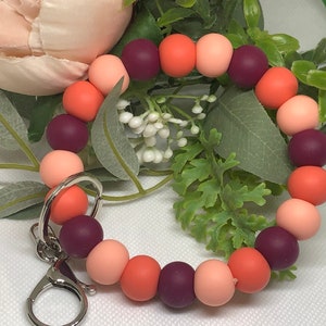 Bracelet Keychains,  Wristlets, Silicone Wristlets, Bead Bracelet, Custom Wristlet, Bracelet Key Chain
