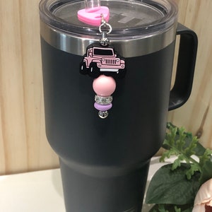 Stanley cup charm, Stanley  cup accessories, tumbler handle cup charms, silicone bead for cup, gifts for her