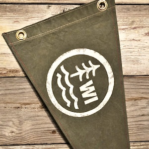 Pine Woods Canvas Pennant - ANY STATE