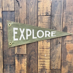 EXPLORE Canvas Pennant block lettering image 1