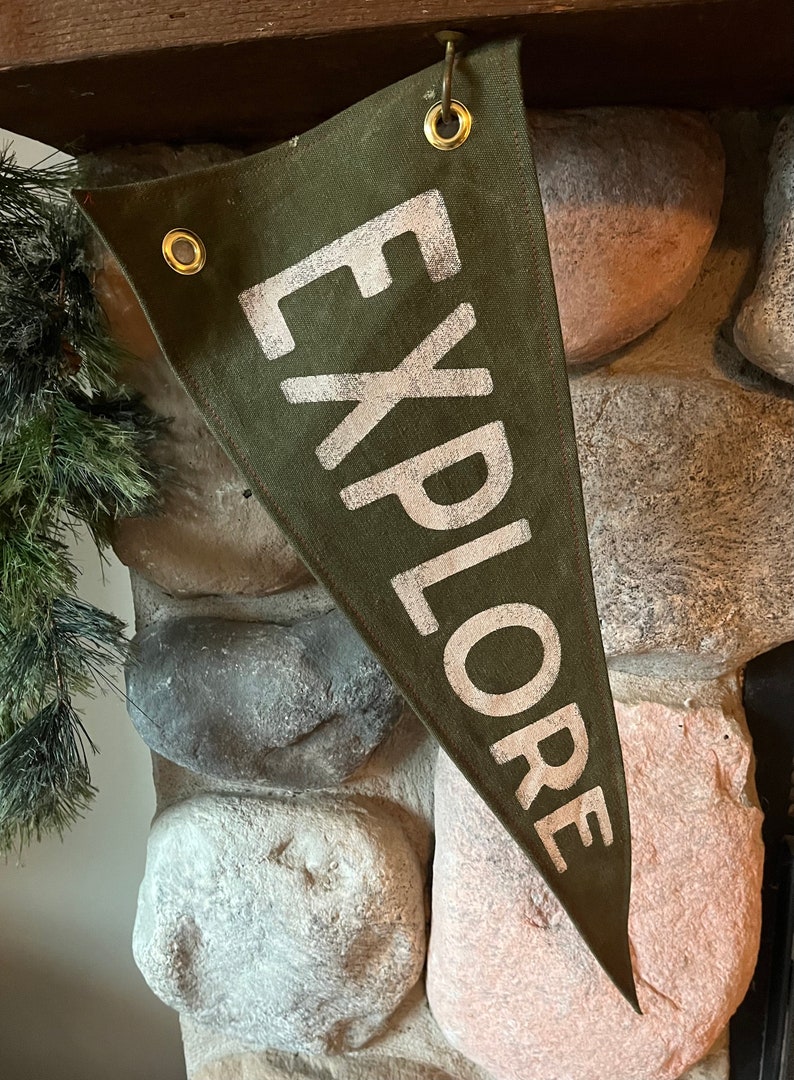 EXPLORE Canvas Pennant block lettering image 2