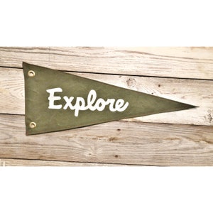 EXPLORE Canvas Pennant SCRIPT lettering image 3